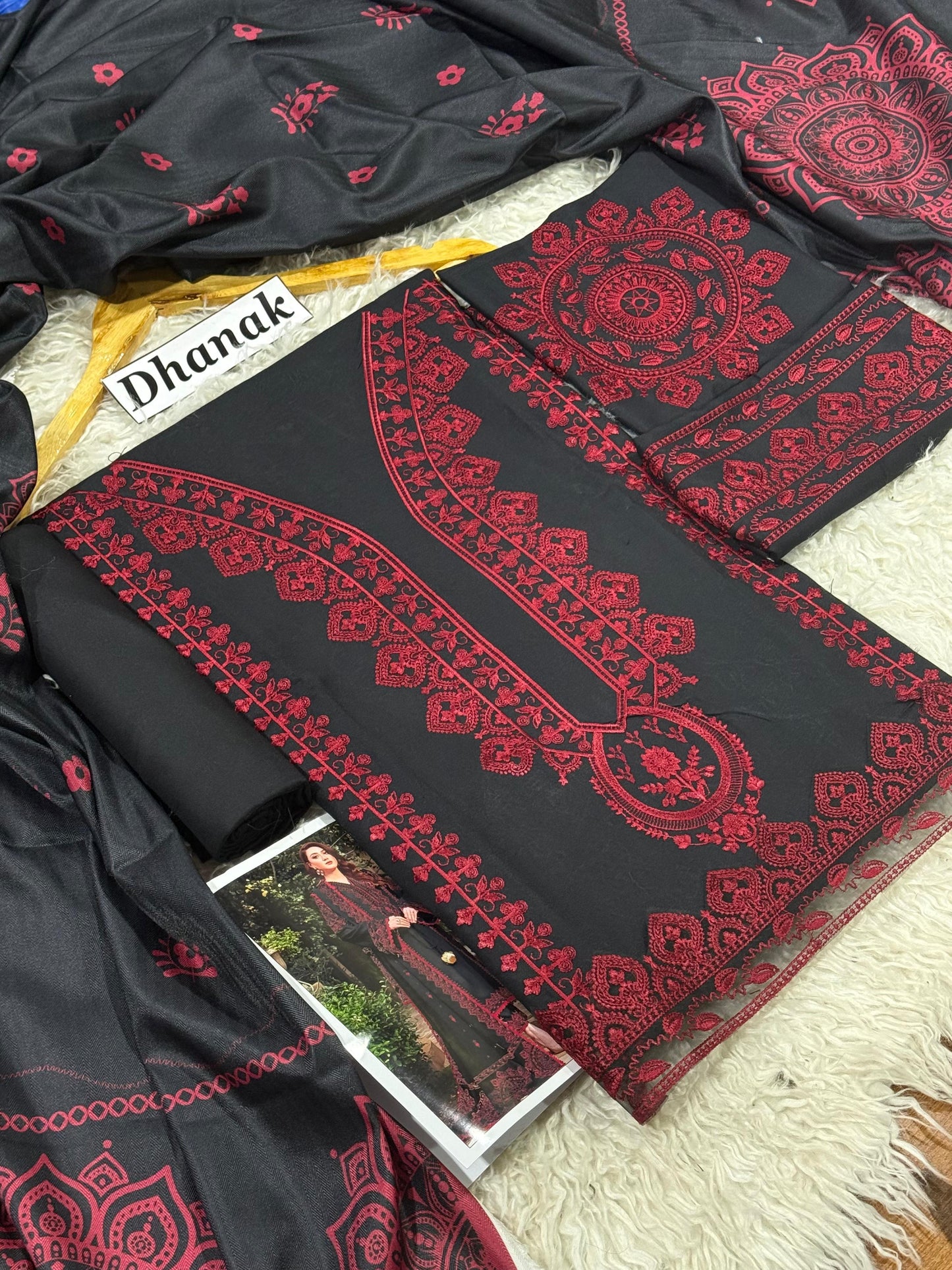 DANAK 3PC EMB WOOL SHAWAL