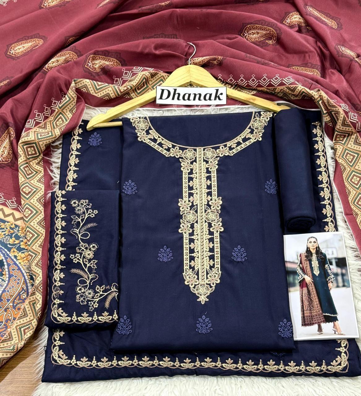 DANAK 3PC EMB WOOL SHAWAL