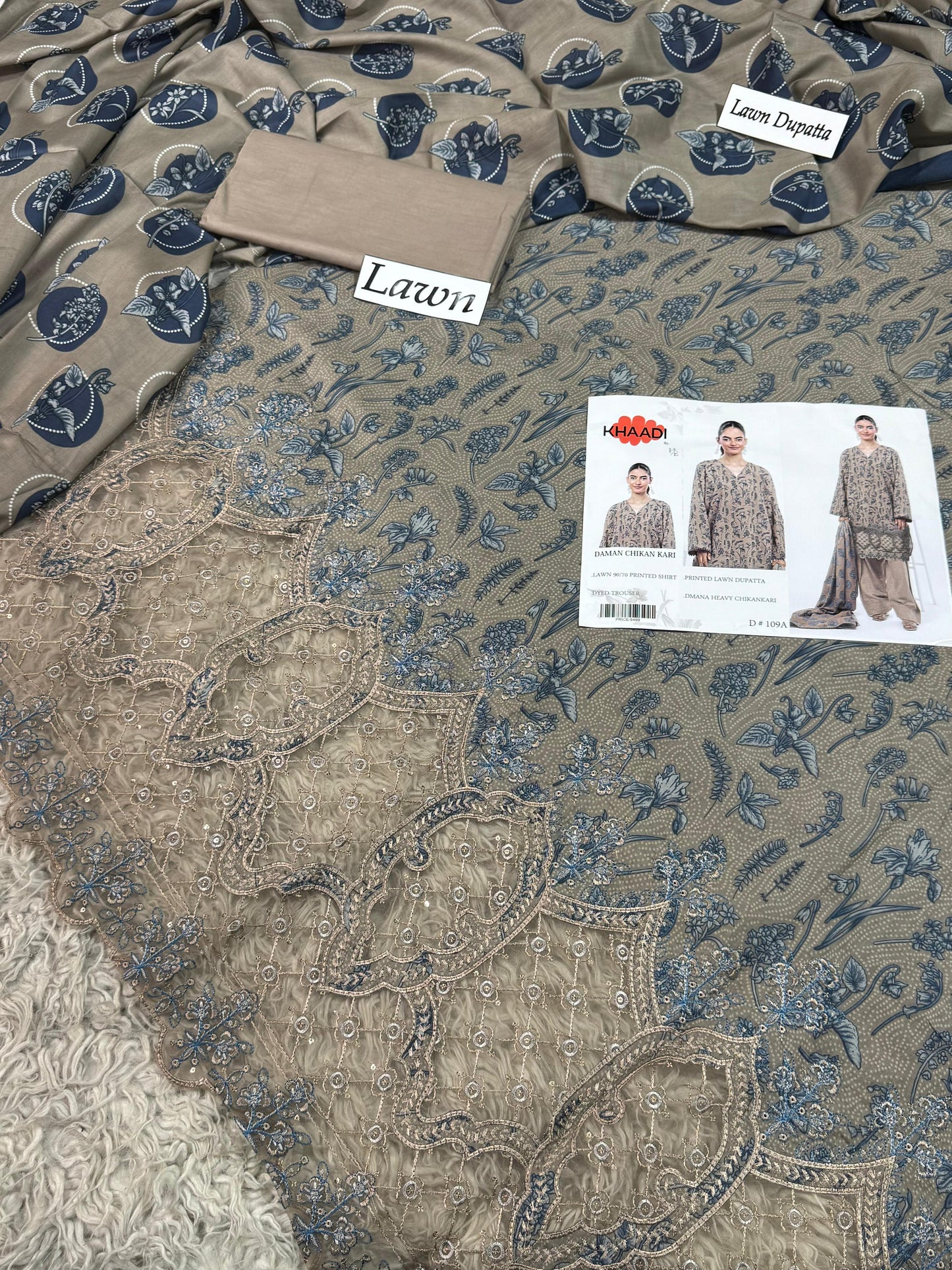 LAWN CHIKANKARI 3PC