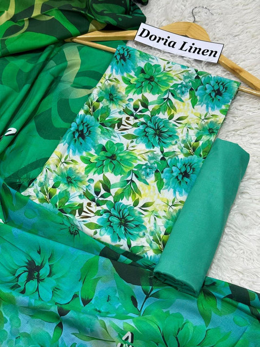 Doria Linen Printed 3pc D-66