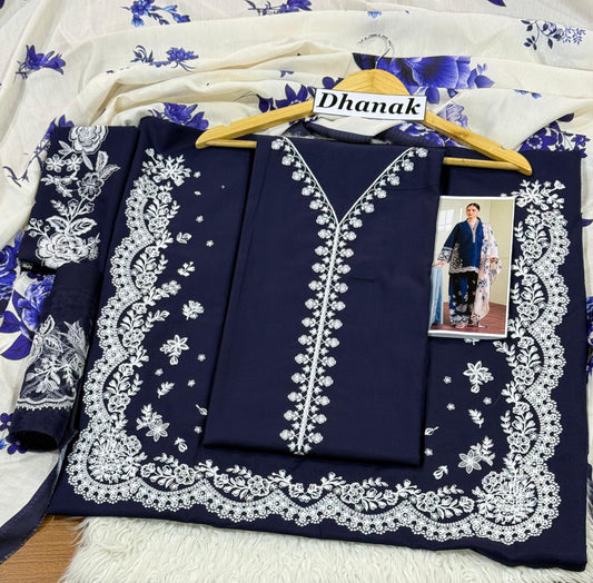 DANAK 3PC EMB WOOL SHAWAL