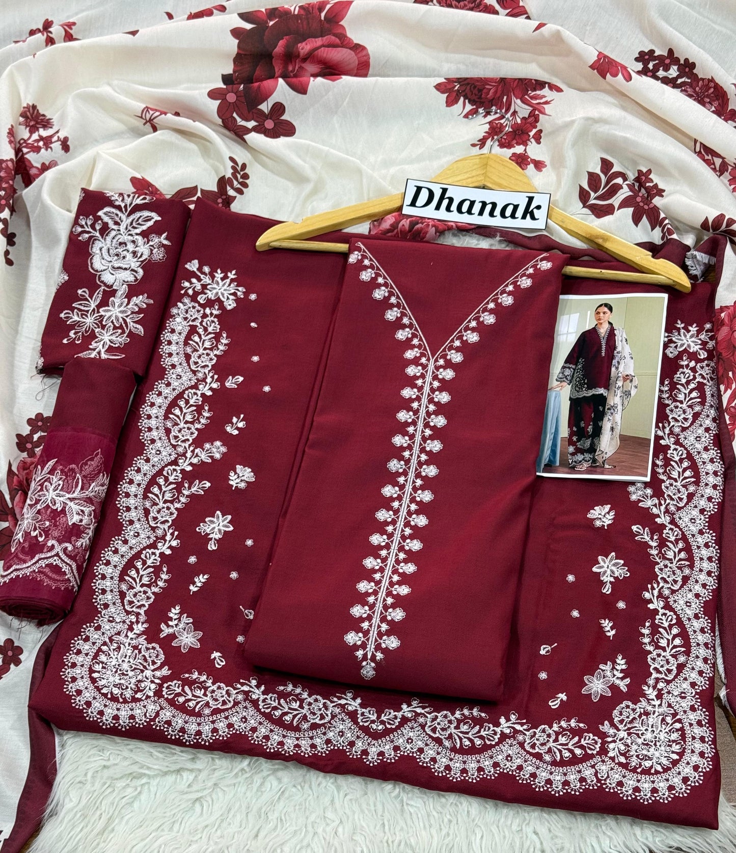 DANAK 3PC EMB WOOL SHAWAL
