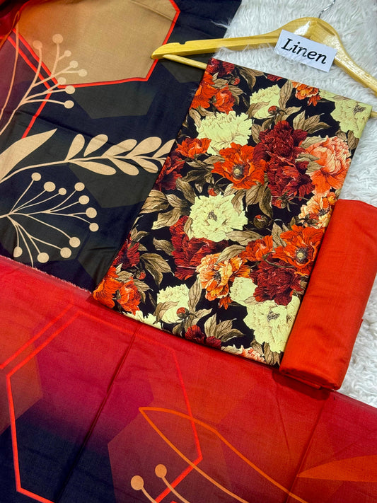 Linen Printed 3pc D-60