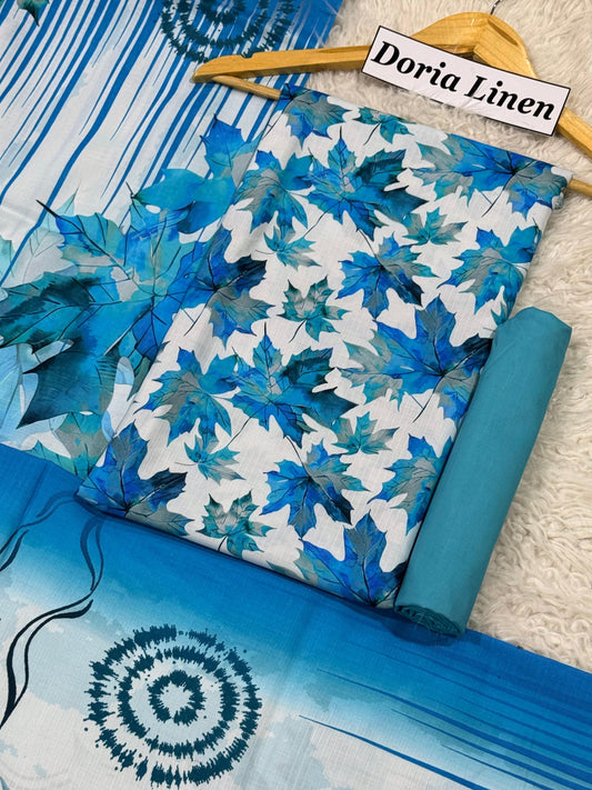 Doria Linen Printed 3pc D-75