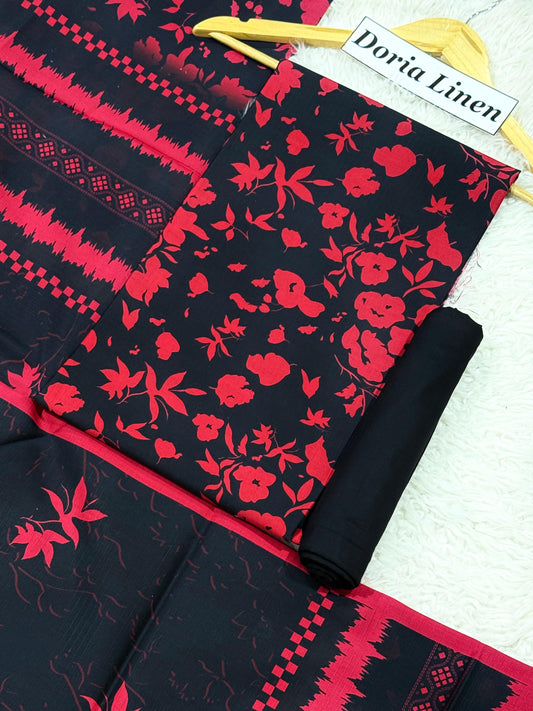 Doria Linen Printed 3pc D-76
