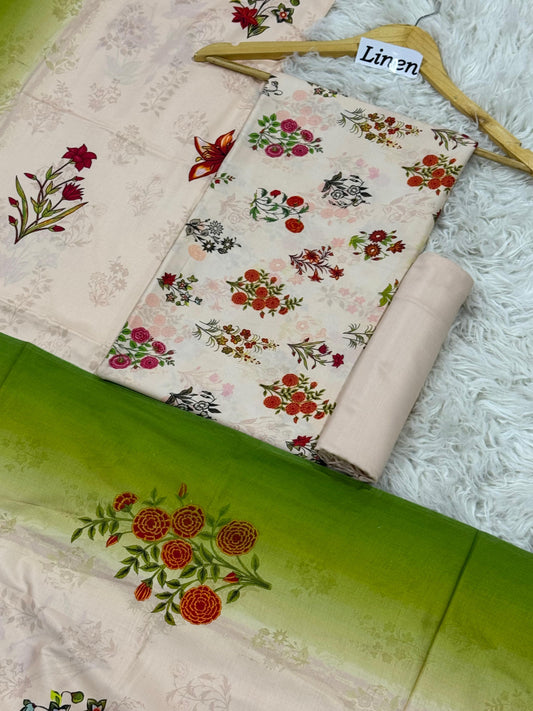 Linen Printed 3pc
