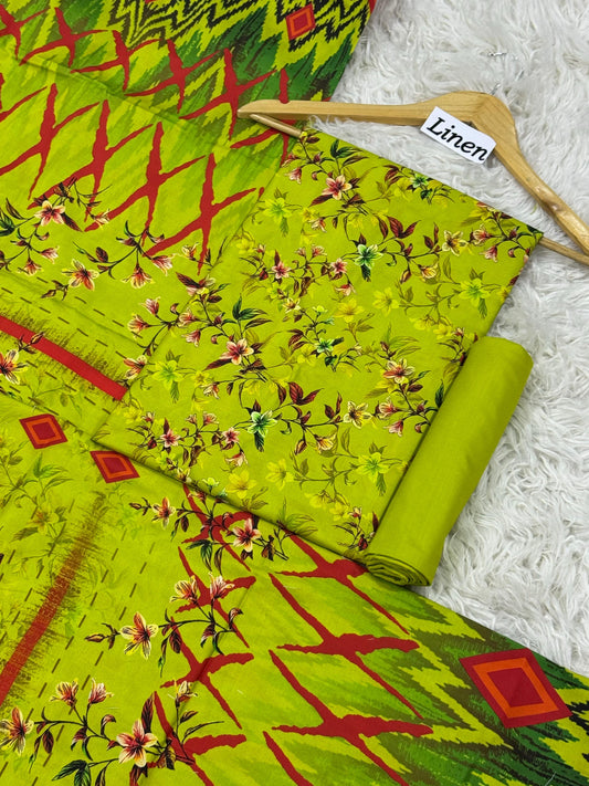 Linen Printed 3pc