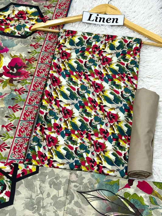 Linen Printed 3pc