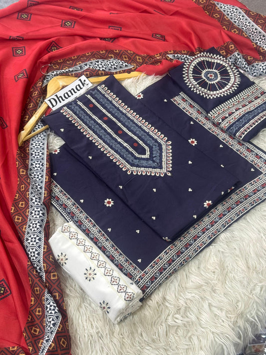 DANAK 3PC EMB WOOL SHAWAL