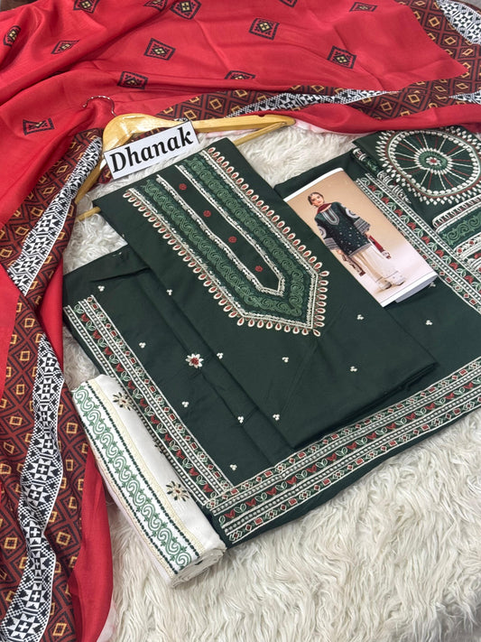 DANAK 3PC EMB WOOL SHAWAL