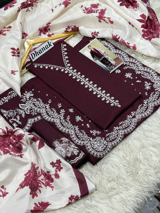 DANAK 3PC EMB WOOL SHAWAL