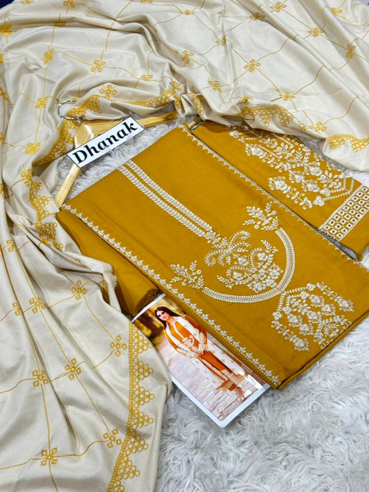 DANAK 3PC EMB WOOL SHAWAL