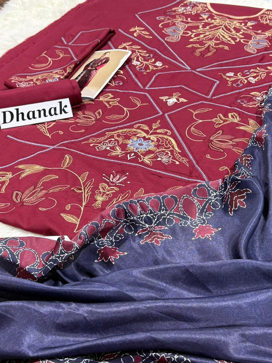 DANAK 3PC EMB WOOL SHAWAL