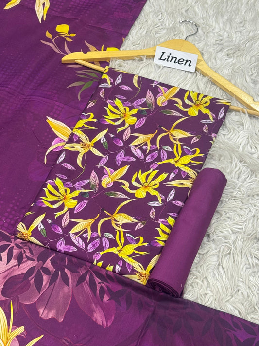 Linen Printed 3pc