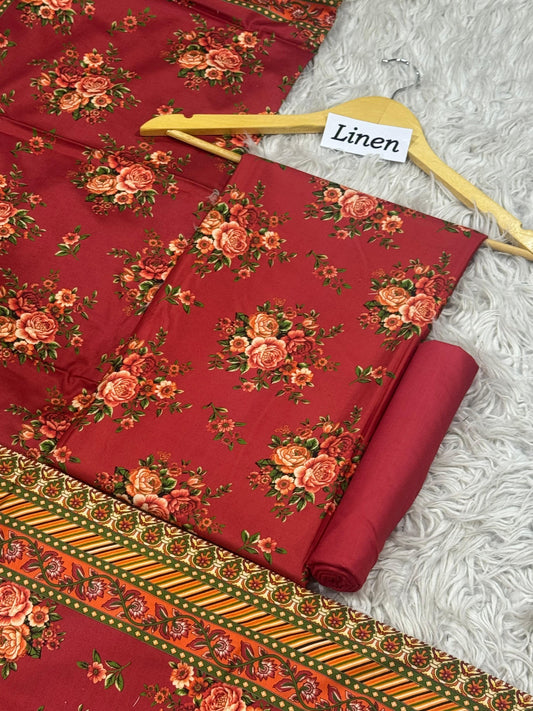 Linen Printed 3pc
