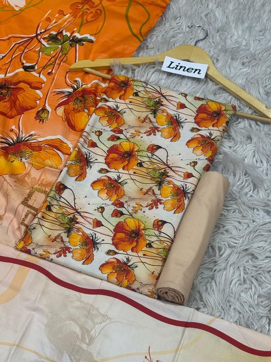 Linen Printed 3pc