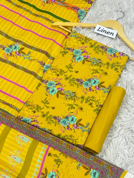 Linen Printed 3pc