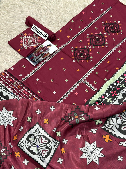 DANAK 3PC EMB WOOL SHAWAL