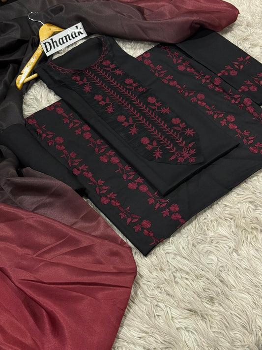 DANAK 3PC EMB WOOL SHAWAL