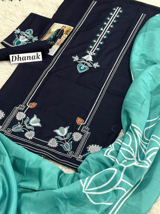 DANAK 3PC EMB WOOL SHAWAL