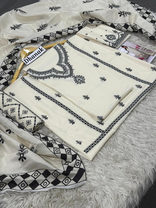 DANAK 3PC EMB WOOL SHAWAL