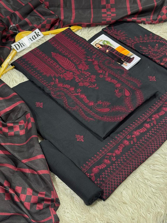 DANAK 3PC EMB WOOL SHAWAL