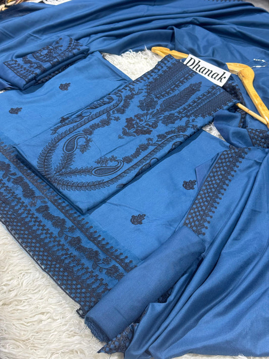 DANAK 3PC EMB WOOL SHAWAL