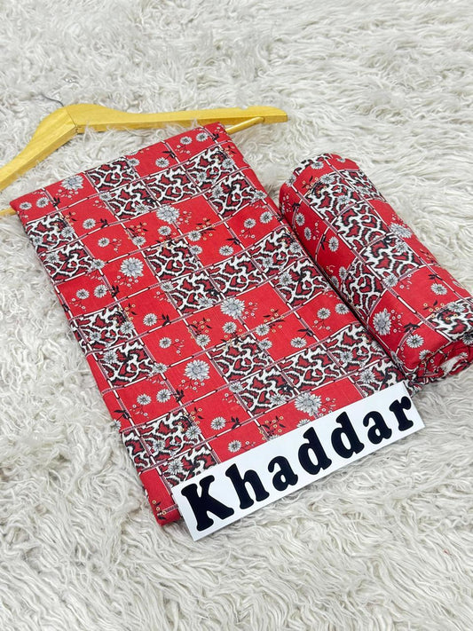 Khaddar All Over Printed 2pc D