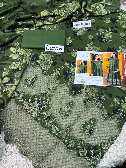 LAWN CHIKANKARI  3PC