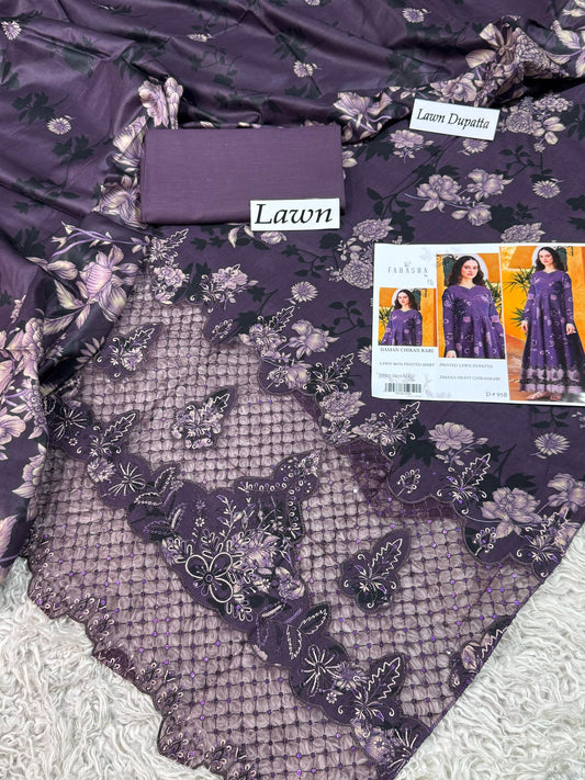 LAWN CHIKANKARI  3PC