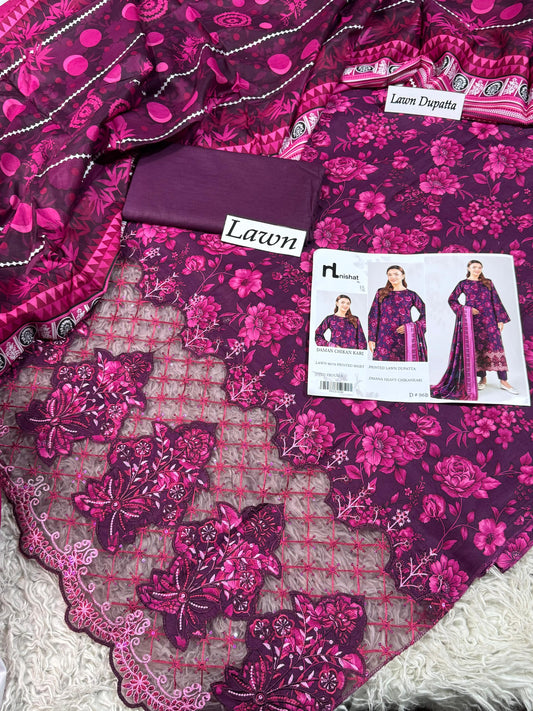 LAWN CHIKANKARI  3PC