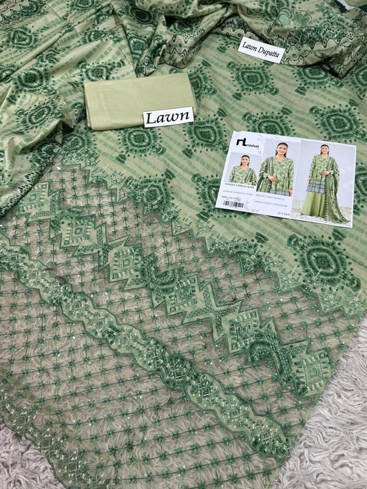 LAWN CHIKANKARI  3PC